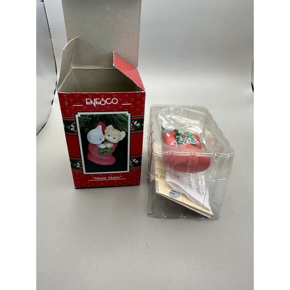 Enesco Christmas Ornament 1991 Meow Mates Cat Kittens VTG #576220 - Picture 2 of 6